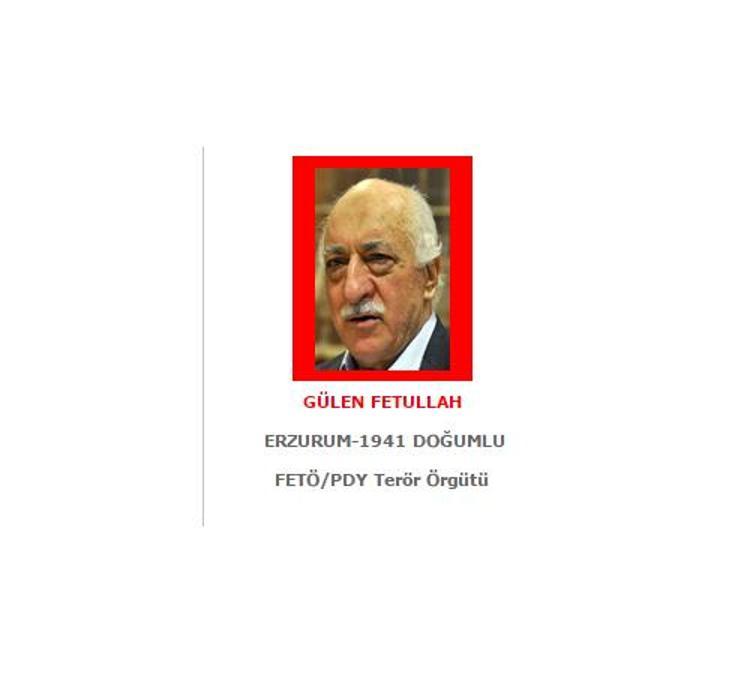 İçişleri Bakanlığının arananlar listesi