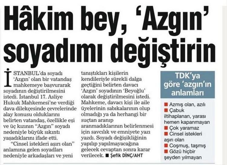 En ilginç soyadları