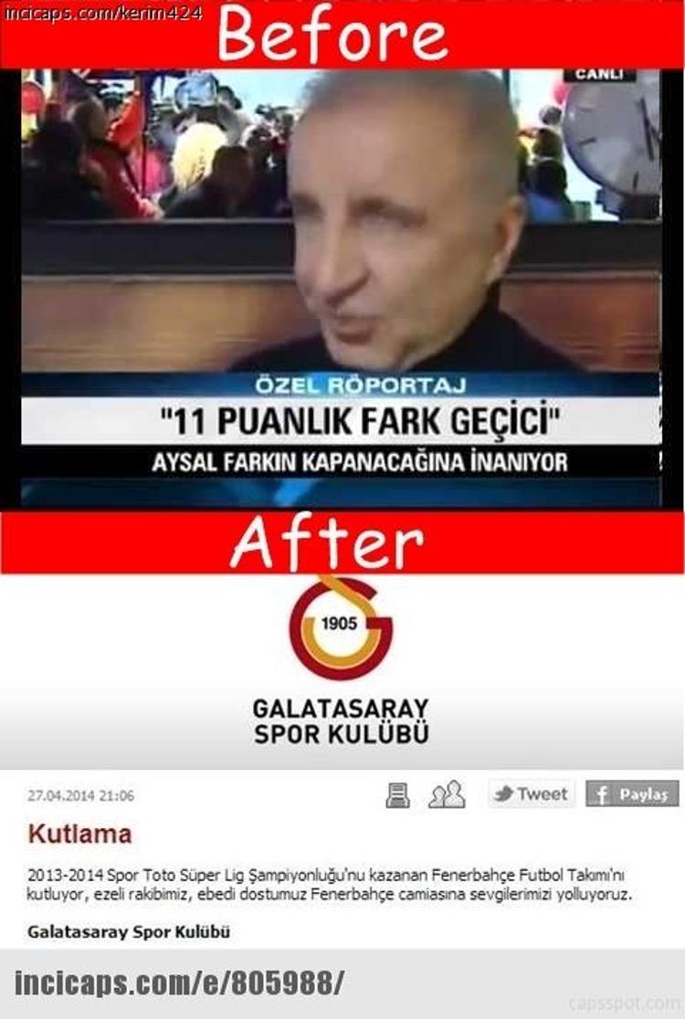 Fener şampiyon oldu, caps´ler çıldırdı