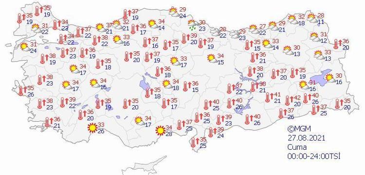 METEOROLOJİDEN GÜNCEL HAVA DURUMU TAHMİN HARİTASI