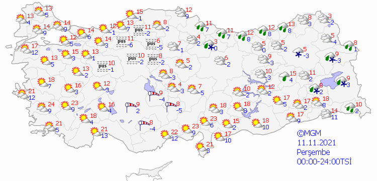 METEOROLOJİNİN 5 GÜNLÜK HAVA DURUMU HARİTASI