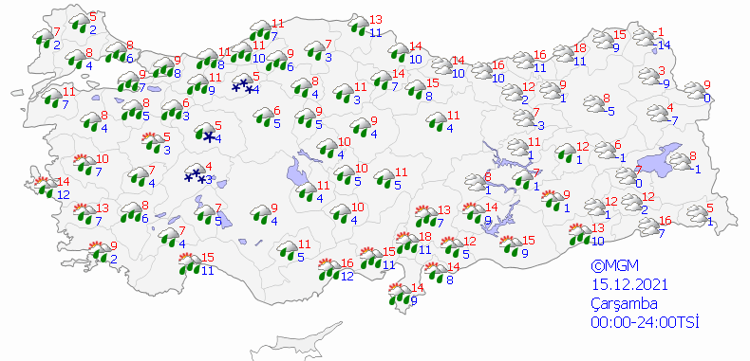 METEOROLOJİ YENİ HARİTAYI PAYLAŞTI