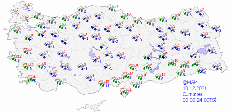 MGMNİN 5 GÜNLÜK HAVA DURUMU TAHMİN HARİTASI
