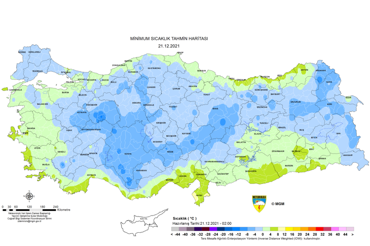 ÖNÜMÜZDEKİ 5 GÜN BEKLENEN EN DÜŞÜK SICAKLIKLAR