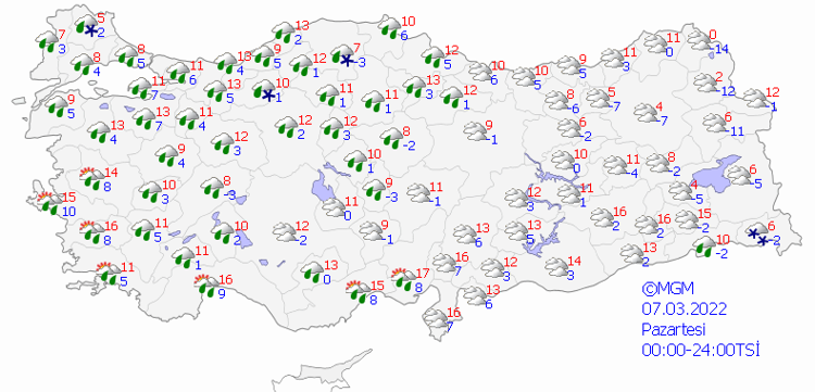 PAZARTESİ HAVA NASIL