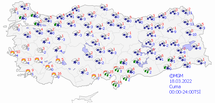 CUMA HAVA DURUMU HARİTASI