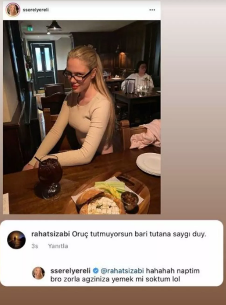 Serel Yereli fotoğrafına yapılan yoruma tepki gösterdi