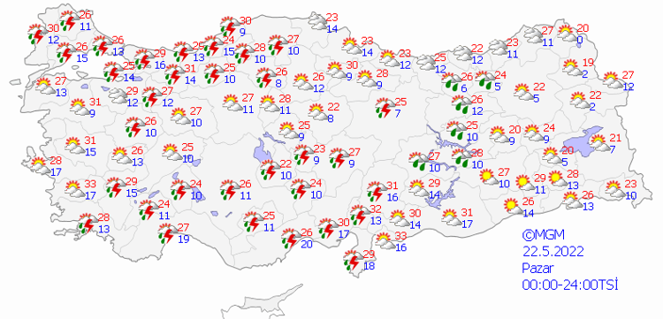 YAĞIŞLAR PAZAR GÜNÜ BAŞLIYOR