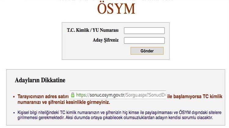 YKS Tercih Sonuçları ÖSYM E-devlet Sorgulama Ekranı || Osym.gov.tr ...