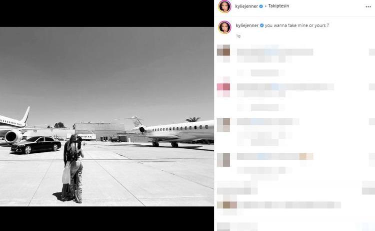 Kylie Jenner o pozuyla tepki çekti Senin jeti mi alalım benim jeti mi