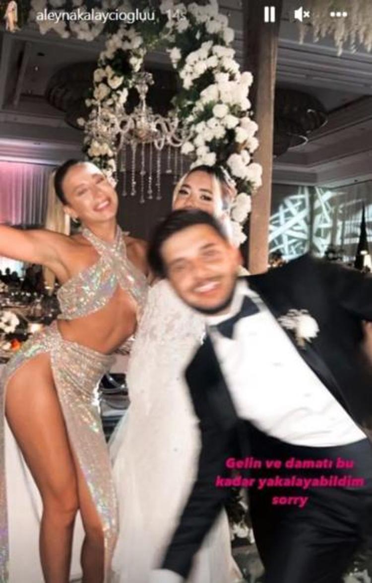 Aleyna Kalaycıoğlu düğündeki kıyafetiyle olay yarattı