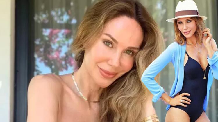 Demet Şener sevgilisine mayolu pozlar verdi Fiziği gençlere taş çıkardı...