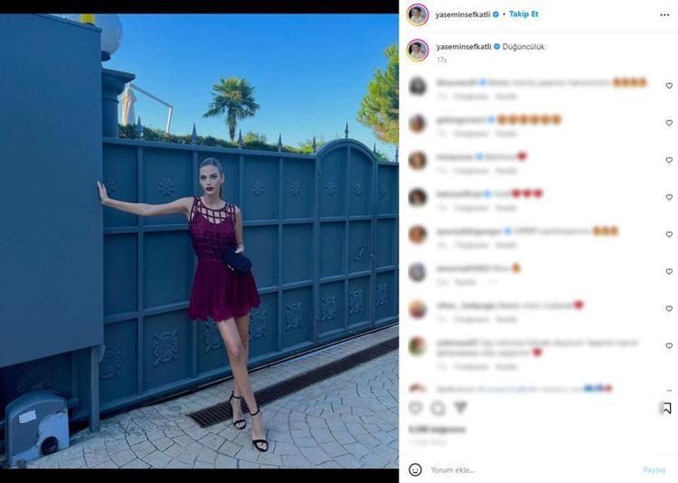 İdo Tatlısesin eşi Yasemin Şefkatliden mini elbiseli paylaşım: Fıstık gibisin