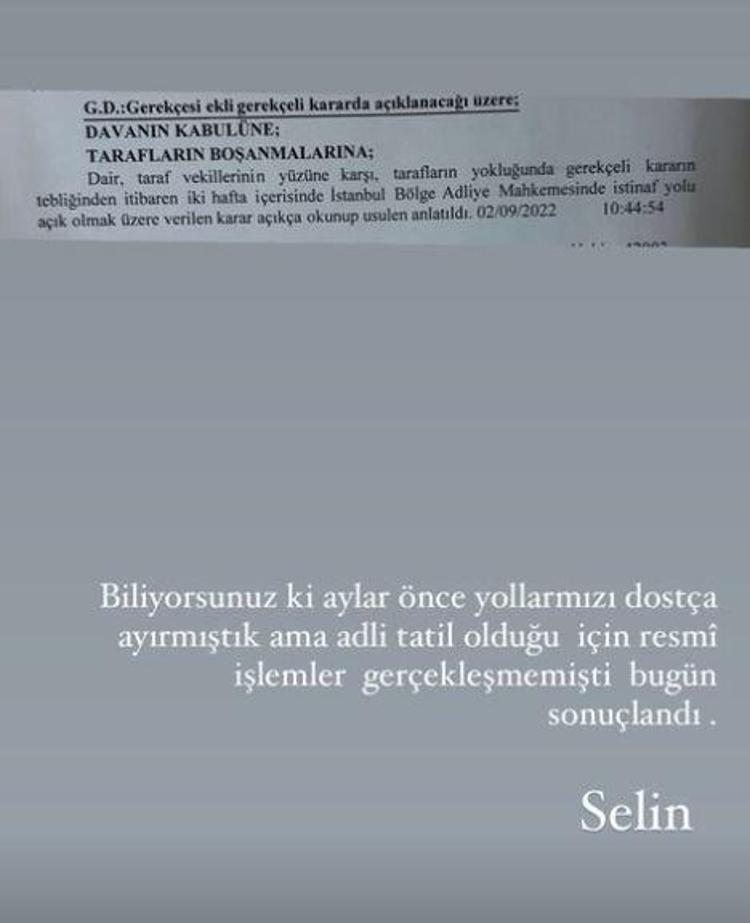 Selin Ciğerci ile Gökhan Çıra ikinci kez boşandı