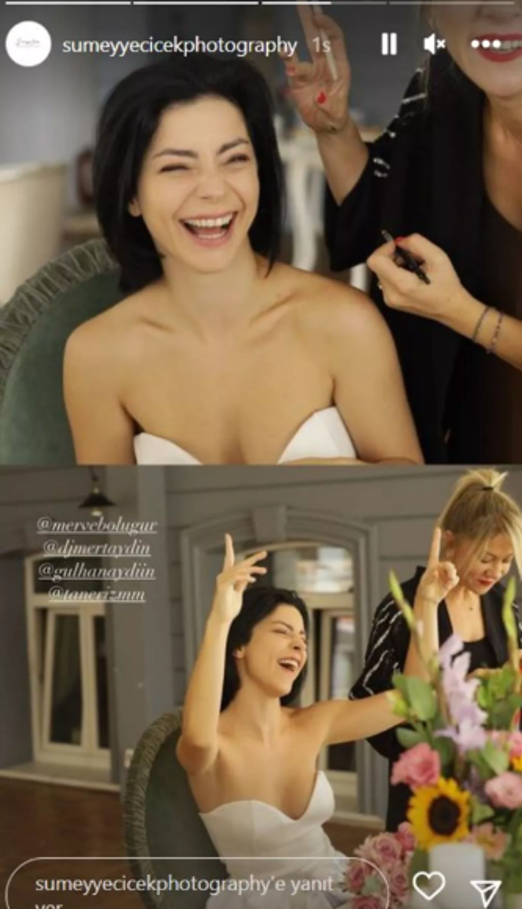 Merve Boluğurdan düğün öncesi ilk poz Gelinlik tercihi...