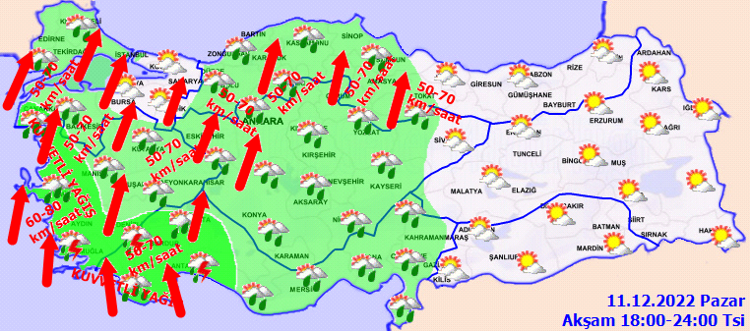 KUVVETLİ YAĞIŞ UYARISI: