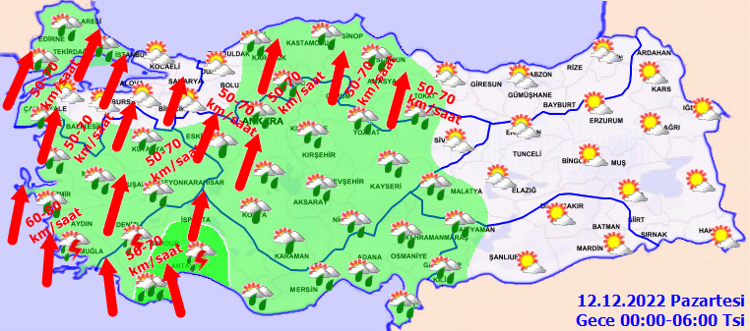 KUVVETLİ RÜZGAR UYARISI: