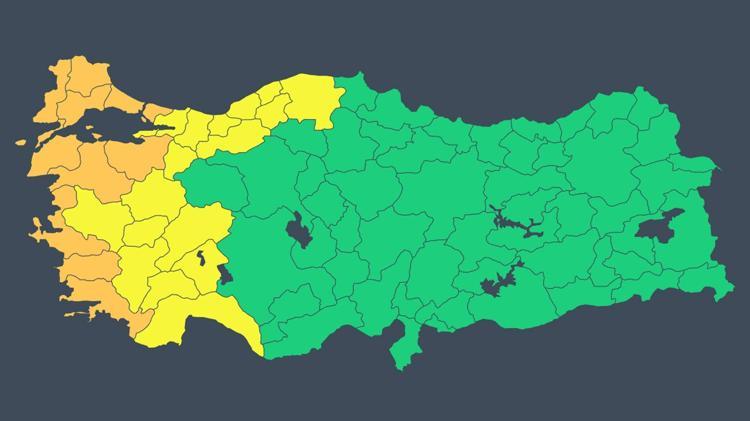 28 İL İÇİN SARI VE TURUNCU UYARI
