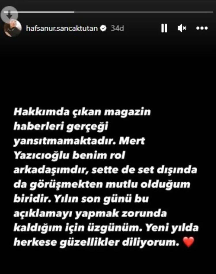 HAFSANUR SANCAKTUTANDAN MERT YAZICIOĞLU AÇIKLAMASI