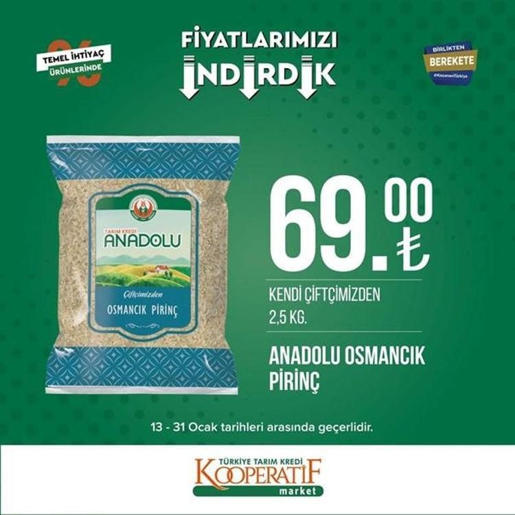 Tarım Kredi Kooperatif Market indirimli ürünler listesi kataloğu (17-31 Ocak) Tarım Kredi Market kataloğunda hangi ürün fiyatları indirimli, listede neler var