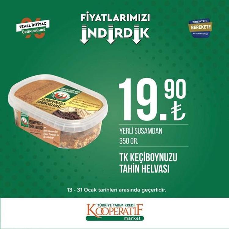 Tarım Kredi Kooperatif Market indirimli ürünler listesi kataloğu (17-31 Ocak) Tarım Kredi Market kataloğunda hangi ürün fiyatları indirimli, listede neler var