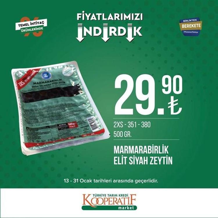 Tarım Kredi Kooperatif Market indirimli ürünler listesi kataloğu (17-31 Ocak) Tarım Kredi Market kataloğunda hangi ürün fiyatları indirimli, listede neler var