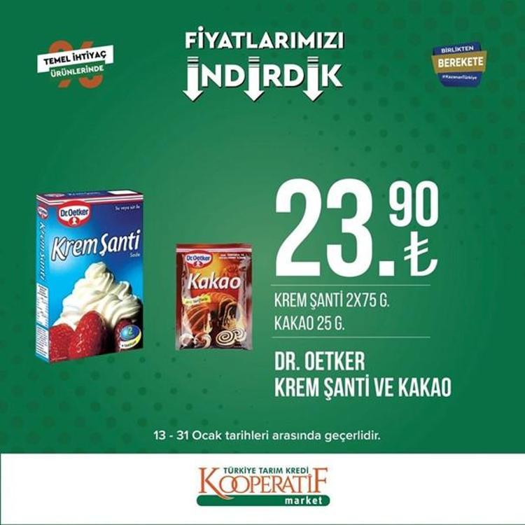 Tarım Kredi Kooperatif Market indirimli ürünler listesi kataloğu (17-31 Ocak) Tarım Kredi Market kataloğunda hangi ürün fiyatları indirimli, listede neler var