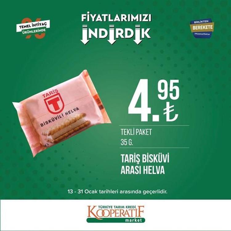 Tarım Kredi Kooperatif Market indirimli ürünler listesi kataloğu (17-31 Ocak) Tarım Kredi Market kataloğunda hangi ürün fiyatları indirimli, listede neler var