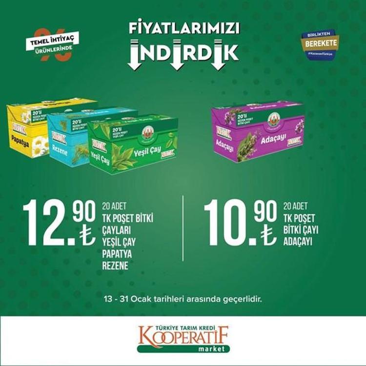 Tarım Kredi Kooperatif Market indirimli ürünler listesi kataloğu (17-31 Ocak) Tarım Kredi Market kataloğunda hangi ürün fiyatları indirimli, listede neler var