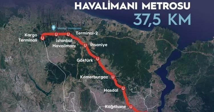 Kağıthane - İstanbul Havalimanı metro durakları nerede İstanbul Havalimanı metrosu açıldı mı, kaç durak İşte güzergah...