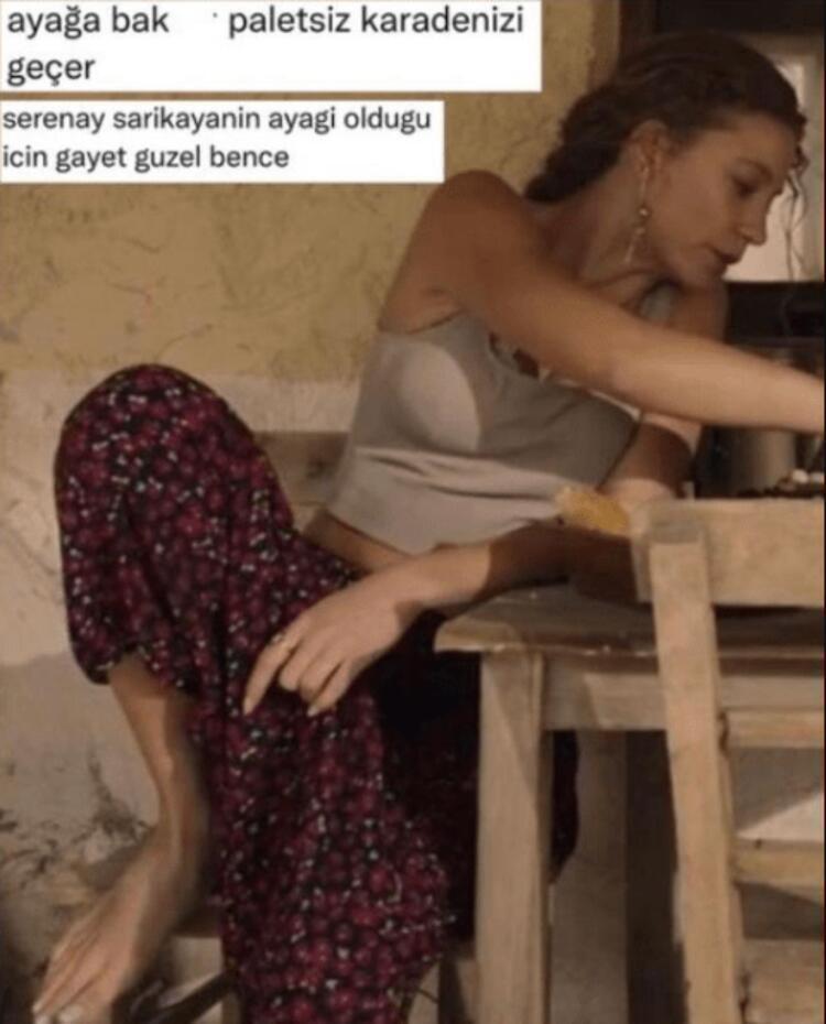 Serenay Sarıkayadan ayak eleştirilerine çoraplı yanıt geldi