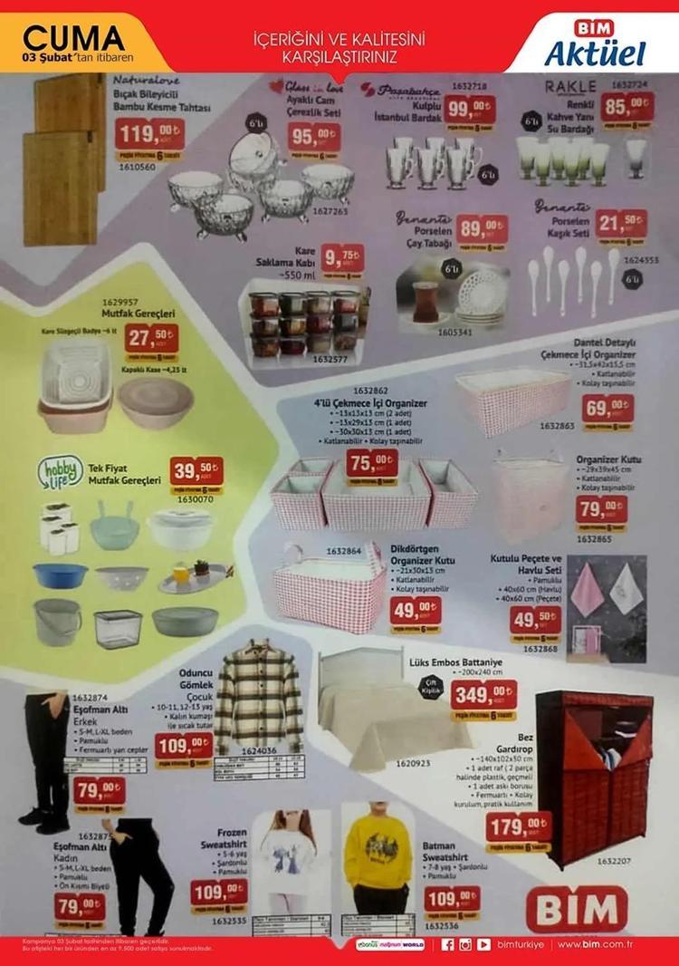 BİM 3 Şubat 2023 aktüel katalog yayınlandı BİM aktüel ürünlerde neler var BİM 3 Şubat katalog fiyat listesi
