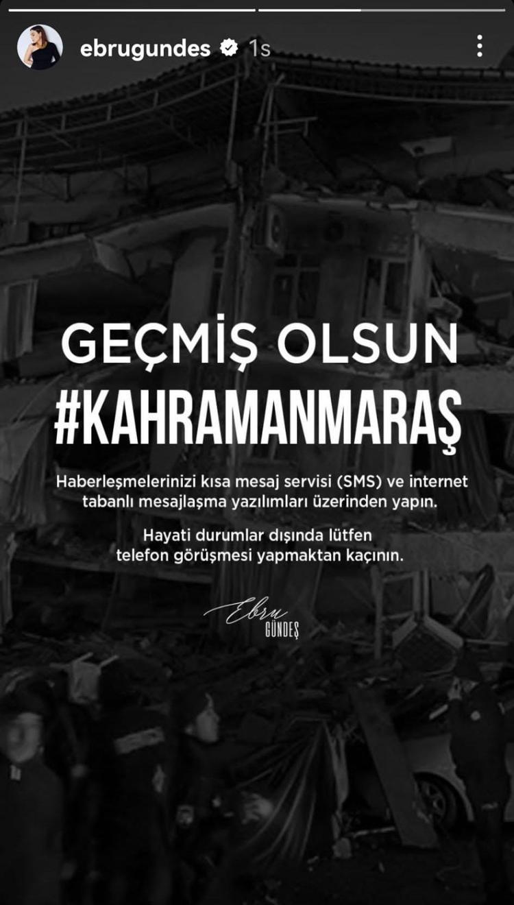 Deprem sonrası ünlülerden geçmiş olsun mesajları