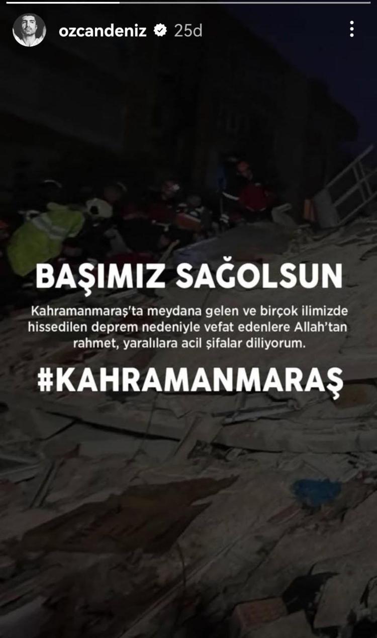 Deprem sonrası ünlülerden geçmiş olsun mesajları