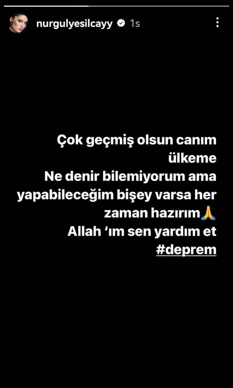 Deprem sonrası ünlülerden geçmiş olsun mesajları