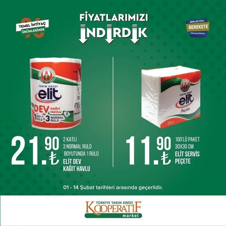 Tarım Kooperatif Market 9-15 Şubat depreme özel indirimli katalogu yayınlandı İndirimli ürünler listesi.. Çocuk bezi, şampuan, havlu...