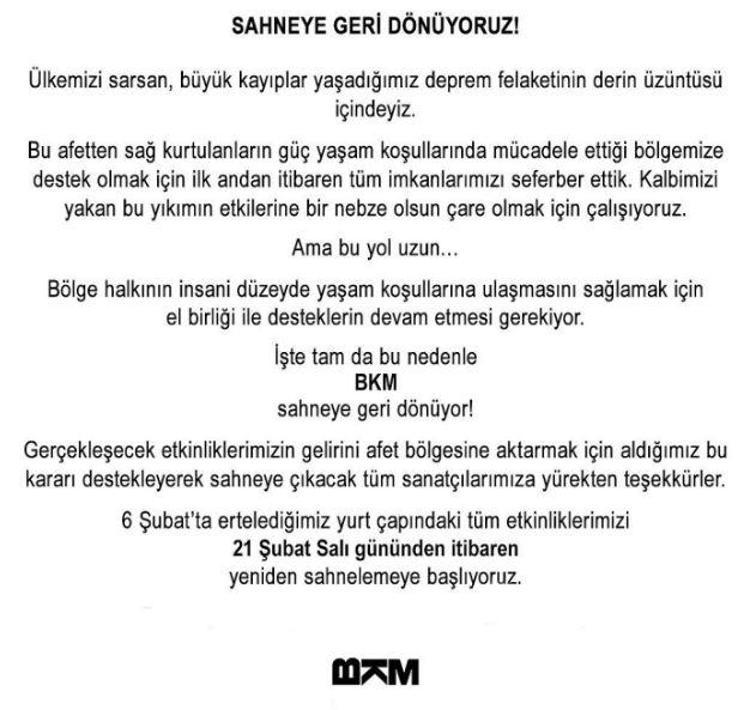 BKM sahneye geri dönüyor: Yılmaz Erdoğandan açıklama