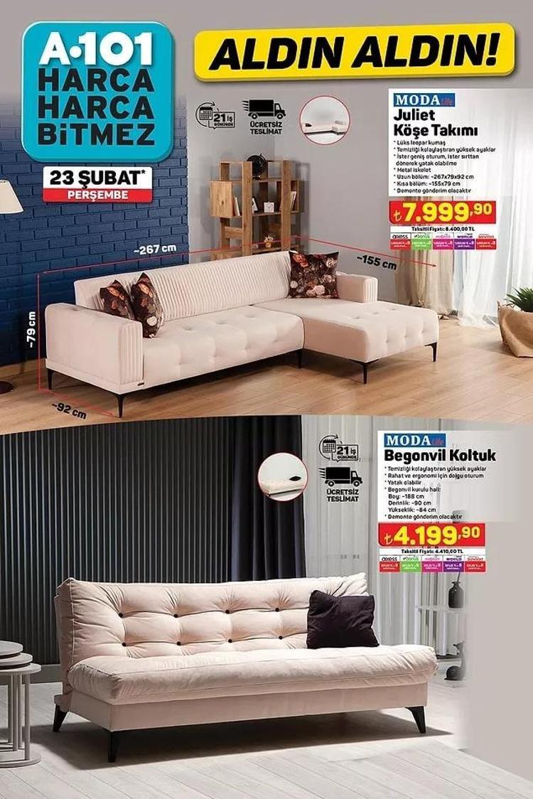A101 25 Şubat katalog 2023 yayınlandı İndirimli ürünler listesi... 8li tuvalet kağıdı 45 TL, 830 Gr Salça 36 TL