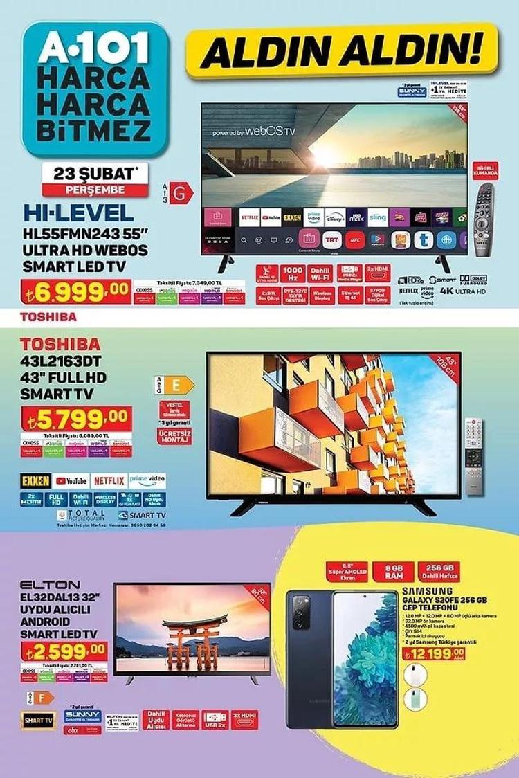 A101 25 Şubat katalog 2023 yayınlandı İndirimli ürünler listesi... 8li tuvalet kağıdı 45 TL, 830 Gr Salça 36 TL