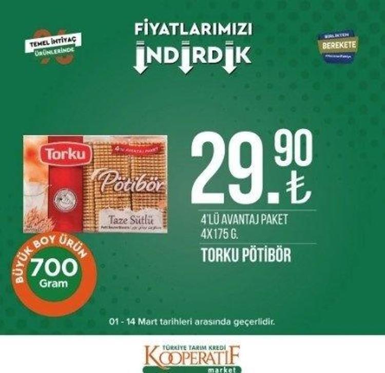Tarım Kredi Markette Ramazan indirimi 13-31 Mart 2023 katalog yayınlandı 9 KG deterjan 104 TL, 5 LT Ayçiçek Yağı fiyatı indi