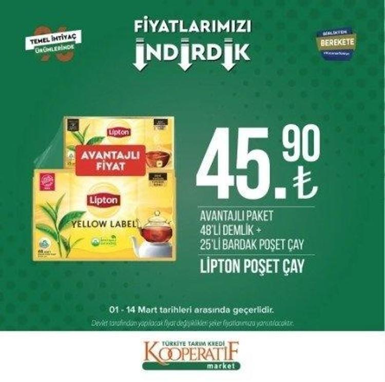 Tarım Kredi Markette Ramazan indirimi 13-31 Mart 2023 katalog yayınlandı 9 KG deterjan 104 TL, 5 LT Ayçiçek Yağı fiyatı indi