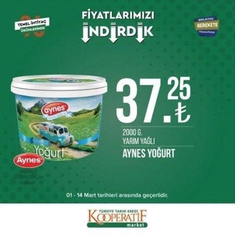 Tarım Kredi Markette Ramazan indirimi 13-31 Mart 2023 katalog yayınlandı 9 KG deterjan 104 TL, 5 LT Ayçiçek Yağı fiyatı indi