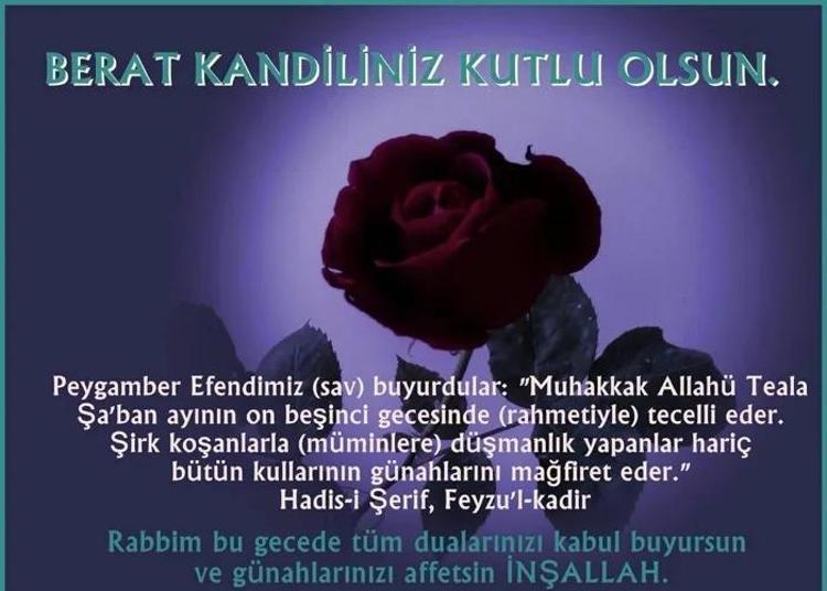 Berat Kandili Mesajları 2023 Kurandan ayetli, resimli Berat Kandil mesajları Dualı Berat Kandili sözleri