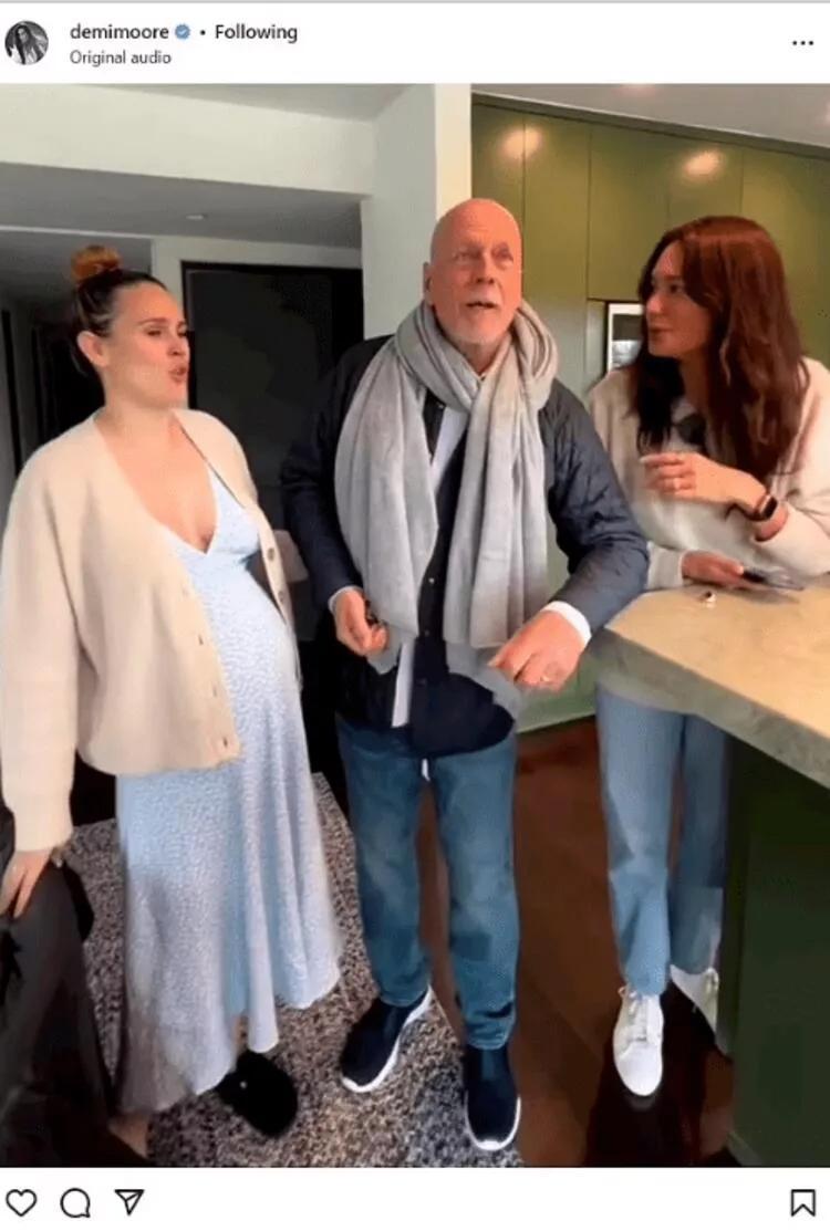 Demi Mooredan eski eşi Bruce Willise doğum günü kutlaması Videolar kalbime bıçak saplıyor