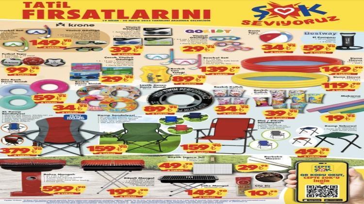 ŞOK 20 Nisan-30 Mayıs 2023 aktüel katalog yayınlandı Kafa bandlı kulaklık 199 TL... Kamp sandalyesi, mangal indirimli ne ararsan var