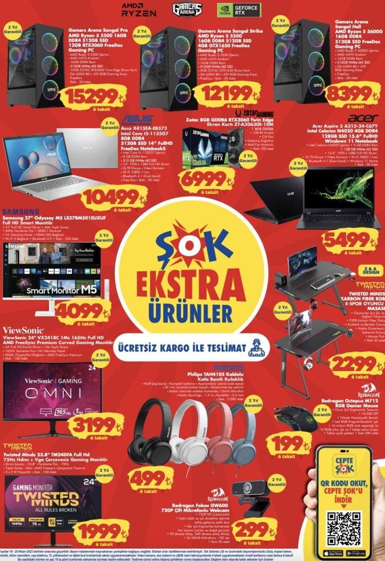 ŞOK 20 Nisan-30 Mayıs 2023 aktüel katalog yayınlandı Kafa bandlı kulaklık 199 TL... Kamp sandalyesi, mangal indirimli ne ararsan var