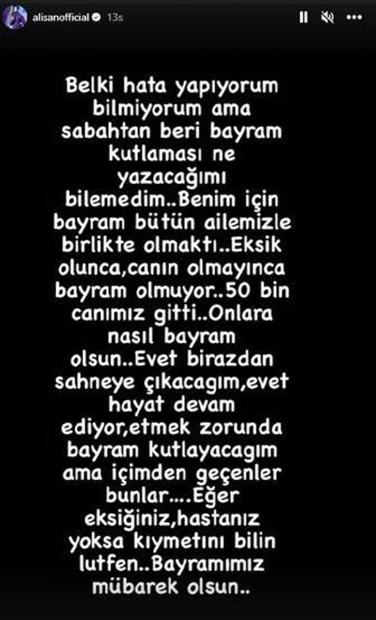 Alişan’dan buruk bayram paylaşımı Canın olmayınca bayram olmuyor