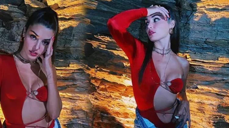 Hande Erçel mayolu pozlarını paylaştı