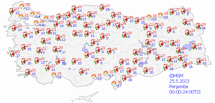 25 Mayıs hava durumu