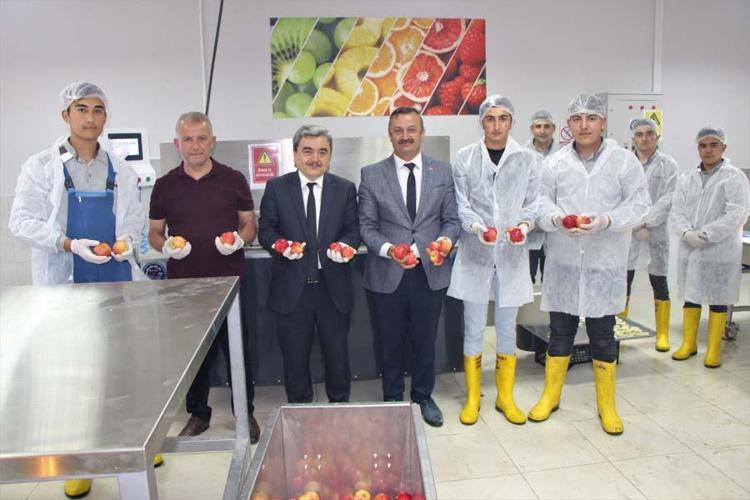 Elma cipsi üretimine başlayan öğrencilerin hedefleri büyük